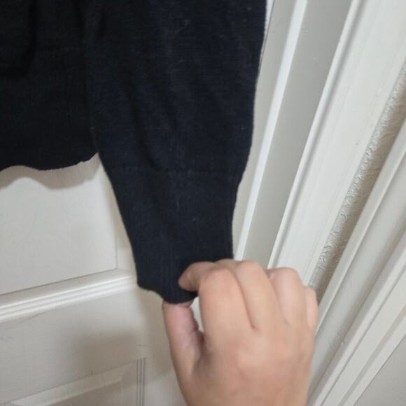 J crew sweater womens size large merino wool blend ruffle vneck sweater top - Picture 7 of 10